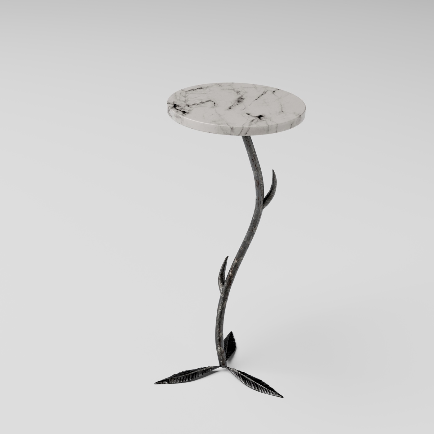 Sculptural stone side table 3D model