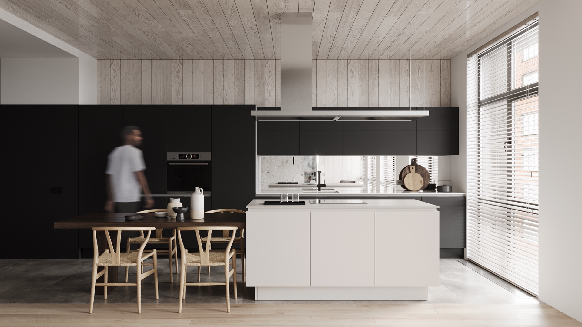 Front view of the kitchen